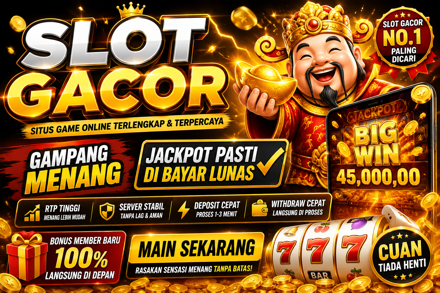SLOT GACOR: Gampang Menang, Jackpot Pasti Dibayar Lunas!